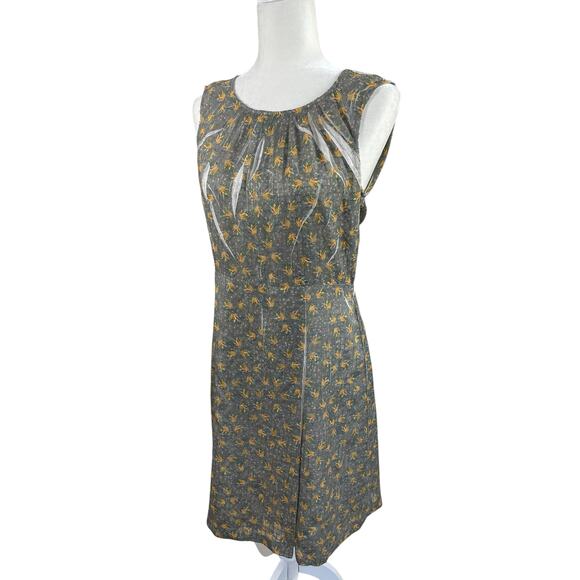 Cotélac France Floral Sheath Dress Botanical Sleeveless Prairie Coquette Sz 2 - Picture 5 of 16